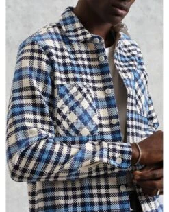 Wax London Mens Whiting Strand Check Overshirt Ecru/Beige -Repertoire Fashion Store wax london mens whiting strand check overshirt ecru beige p46619 316235 image