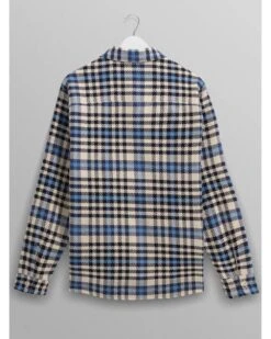 Wax London Mens Whiting Strand Check Overshirt Ecru/Beige -Repertoire Fashion Store wax london mens whiting strand check overshirt ecru beige p46619 316247 image