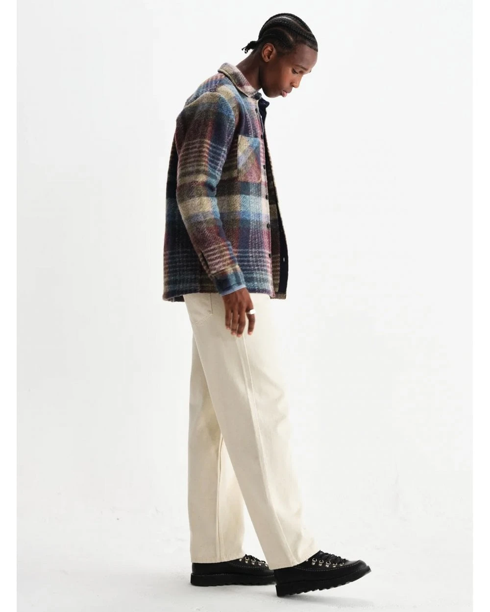 Wax London Mens Whiting Wool Blend Overshirt Blue/Multi 5 Wax London Mens Whiting Wool Blend Overshirt Blue/Multi - Image 5