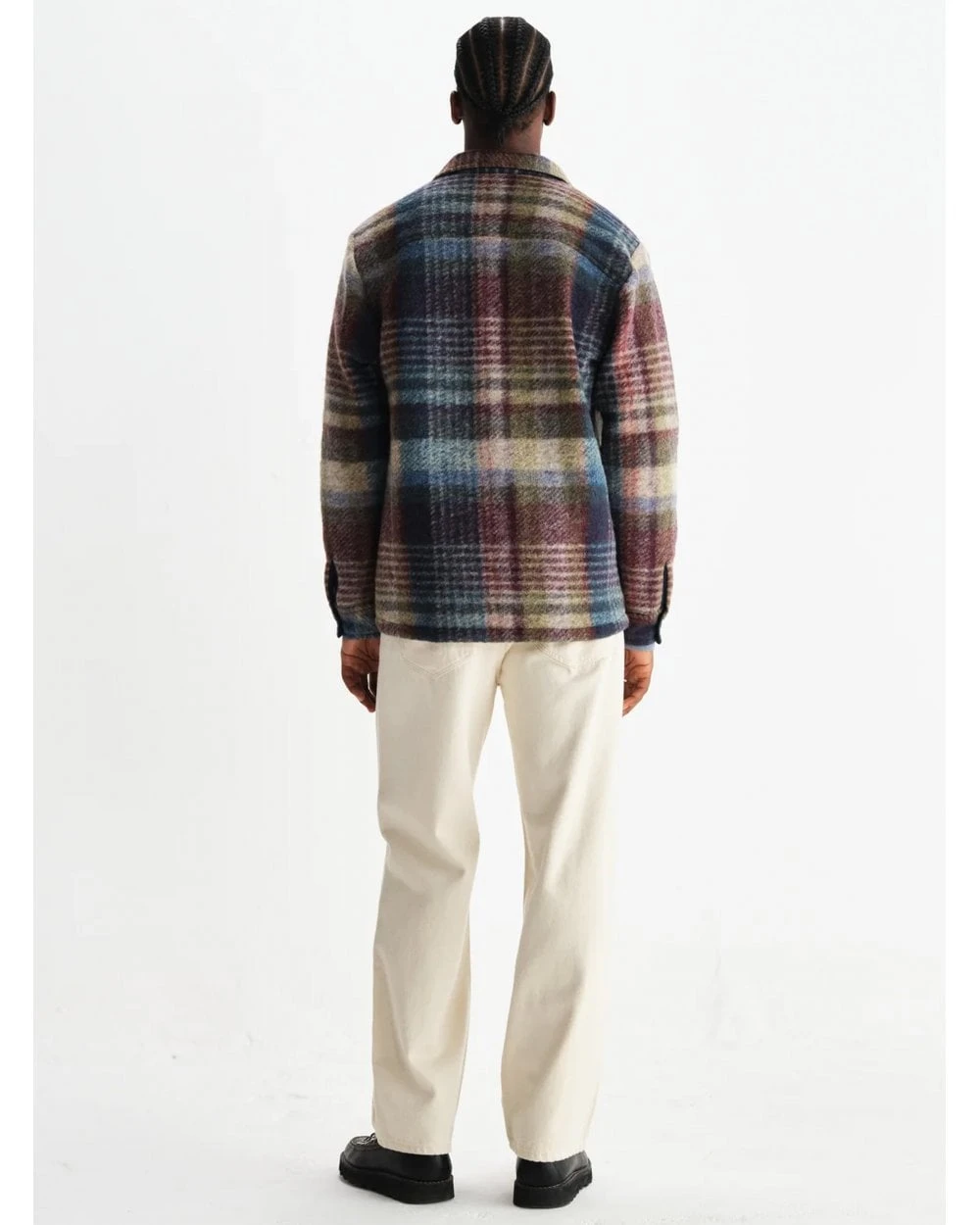 Wax London Mens Whiting Wool Blend Overshirt Blue/Multi 6 Wax London Mens Whiting Wool Blend Overshirt Blue/Multi - Image 6