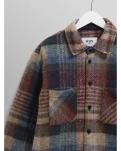 Wax London Mens Whiting Wool Blend Overshirt Blue/Multi 14 Wax London Mens Whiting Wool Blend Overshirt Blue/Multi -Repertoire Fashion Store wax london mens whiting wool blend overshirt blue multi p47131 319729 image