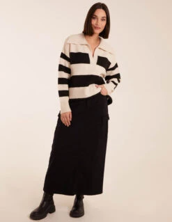 Collar Wide Stripe Jumper(Stone Collar Wide Stripe Jumper) 6 Collar Wide Stripe Jumper(Stone Collar Wide Stripe Jumper) -Repertoire Fashion Store wf5012 stone25646 b3ef07af f7f7 48d8 8d1a 857513a396cb