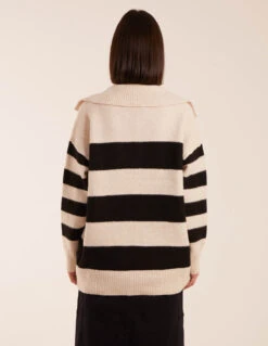 Collar Wide Stripe Jumper(Stone Collar Wide Stripe Jumper) 7 Collar Wide Stripe Jumper(Stone Collar Wide Stripe Jumper) -Repertoire Fashion Store wf5012 stone25699 45a50237 6b17 4b16 bd79 210104a00ee2