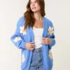 Daisy Large Flower Cardigan(Daisy Large Flower Cardigan Copy) 9 Daisy Large Flower Cardigan(Daisy Large Flower Cardigan Copy) -Repertoire Fashion Store wf5257 blue 3991