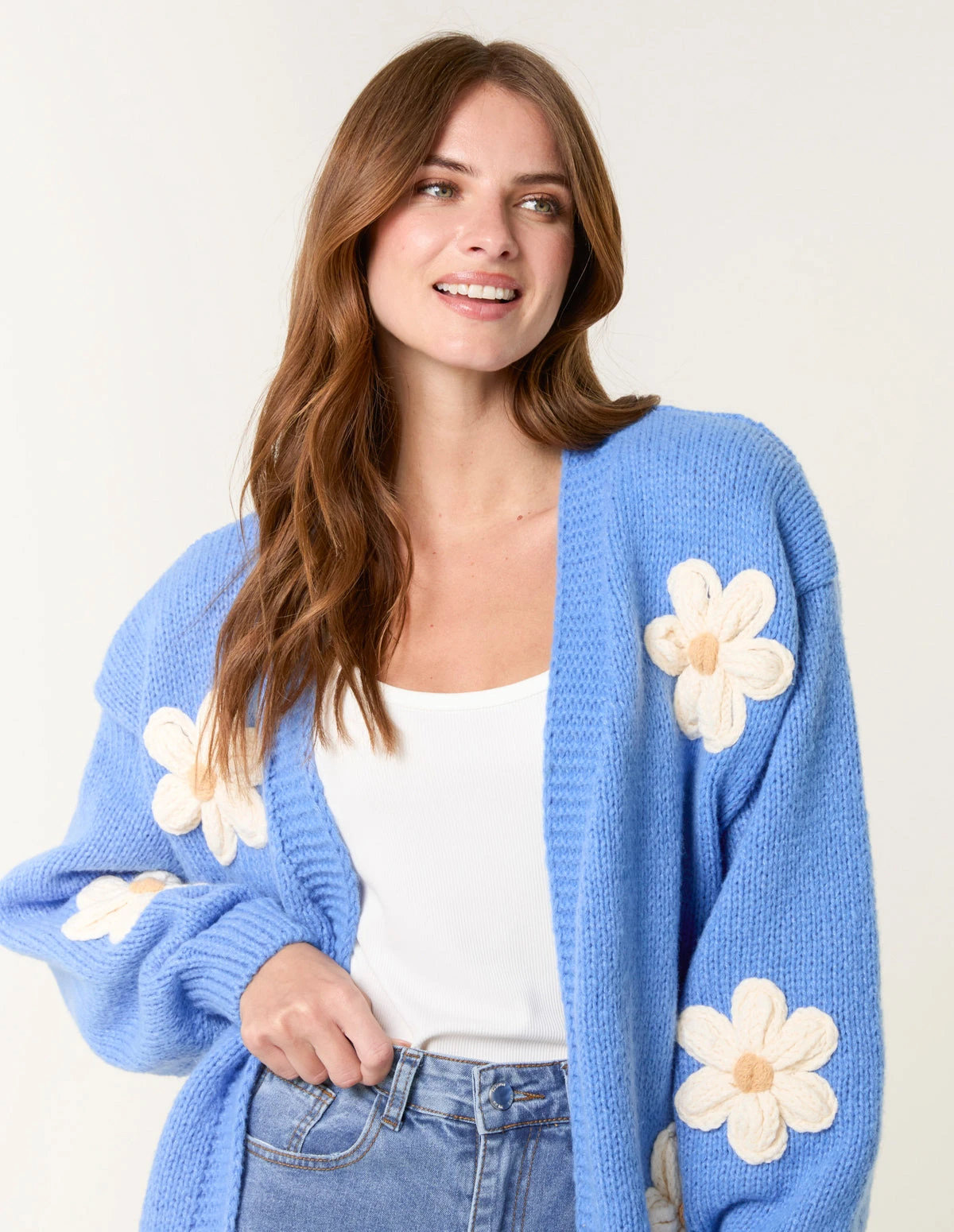 Daisy Large Flower Cardigan(Daisy Large Flower Cardigan Copy) 3 Daisy Large Flower Cardigan(Daisy Large Flower Cardigan Copy) - Image 3