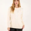 Flower Diamante Jumper(Flower Diamante Jumper) -Repertoire Fashion Store wf5291 cream 59816