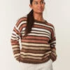 Colourful Jumper With Stripes(Colourful Jumper With Stripes) 11 Colourful Jumper With Stripes(Colourful Jumper With Stripes) -Repertoire Fashion Store wf5474 brown 5774 149