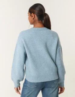 Embroidered Design Jumper(Embroidered Design Jumper) -Repertoire Fashion Store wf5547 blue 5406 116