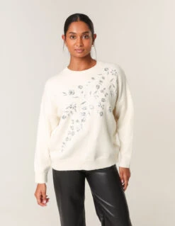 Sparkling Sequins Jumper(Ivory Sparkling Sequins Jumper)